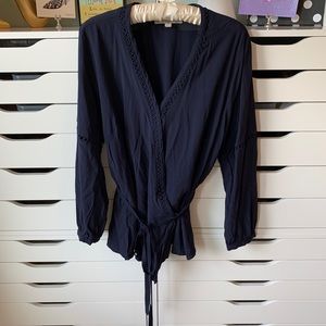 Loft Plus long sleeved wrap top